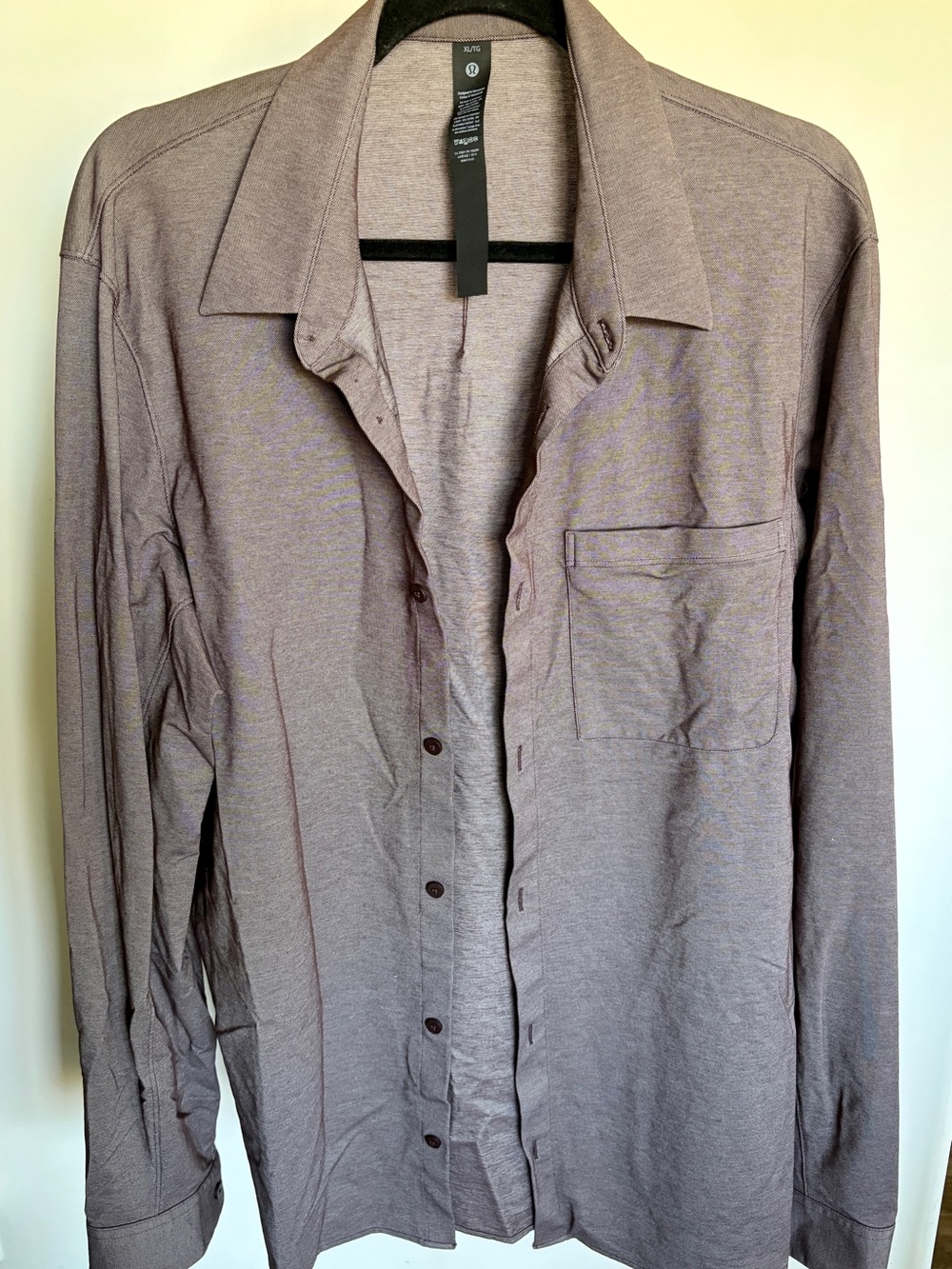 Lululemon Men’s Long-Sleeve Button-Down Shirt purple grey - XL
